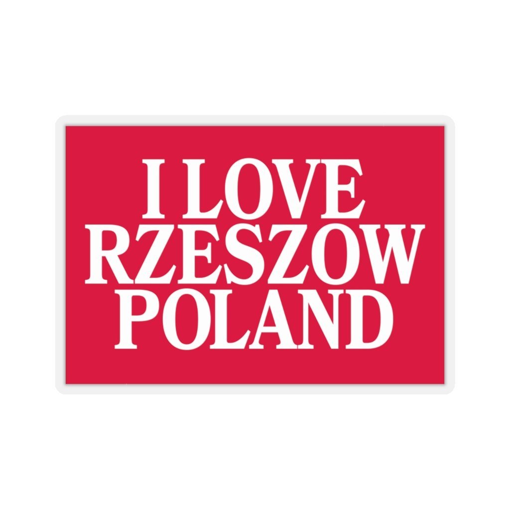I Love Rzeszow Poland Sticker Paper products Printify 4x4" Transparent 
