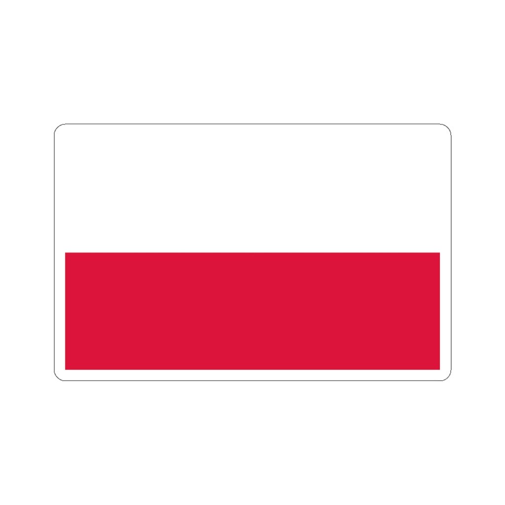 Polish Flag Stickers Paper products Printify 2x2" White 