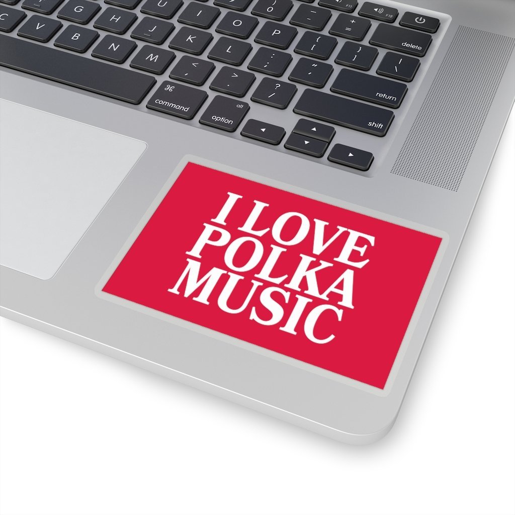 I Love Polka Music Die-Cut Sticker Paper products Printify 4x4&quot; Transparent 
