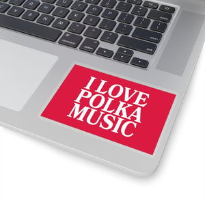 I Love Polka Music Die-Cut Sticker - 4x4" / Transparent - Polish Shirt Store