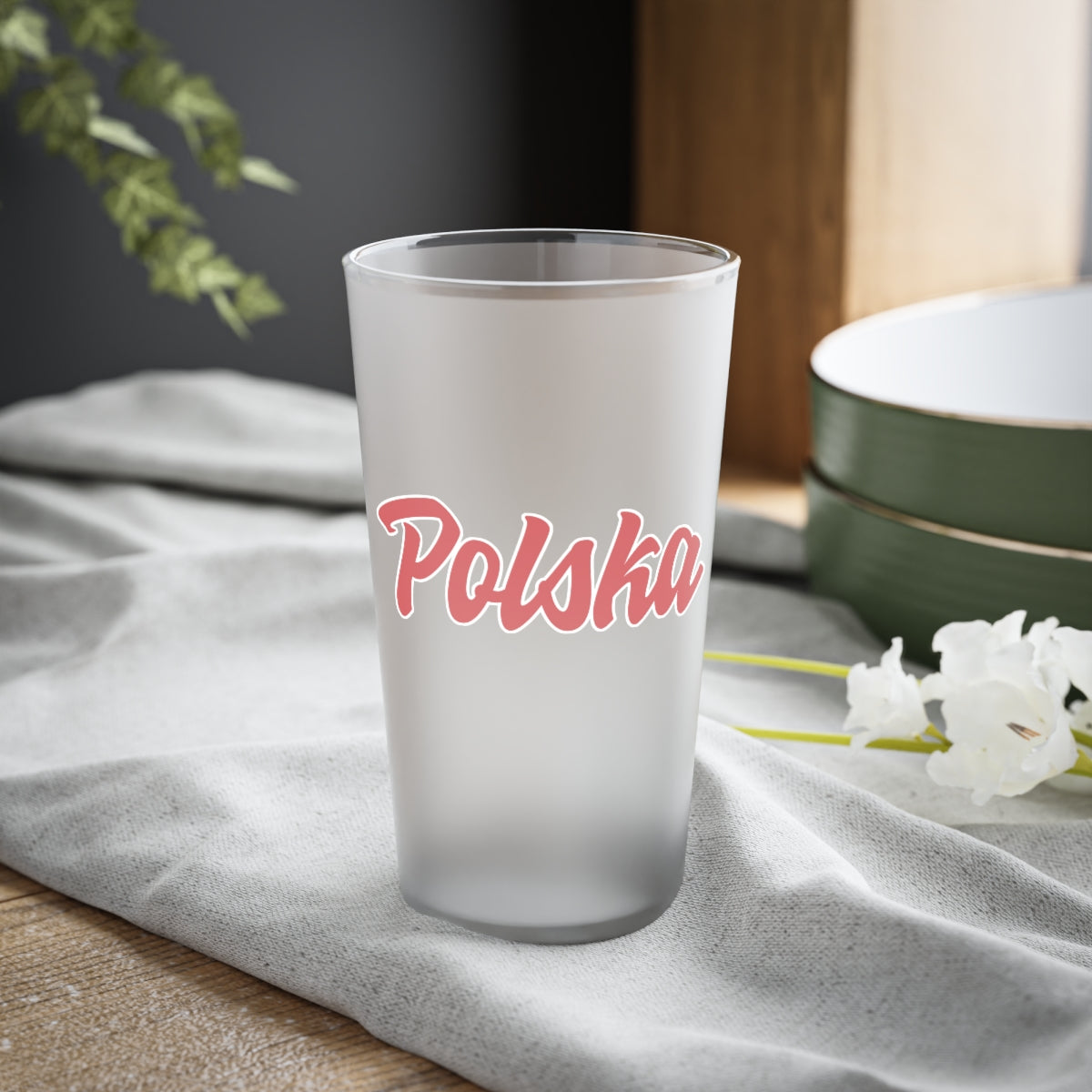 Polska Frosted Pint Glass, 16oz Mug Printify 16oz Frosted 