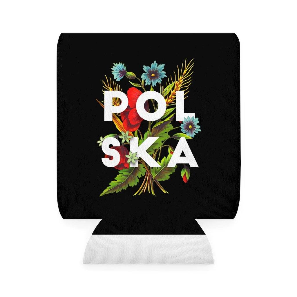 Polska Polish Floral Can Cooler Sleeve Accessories Printify   