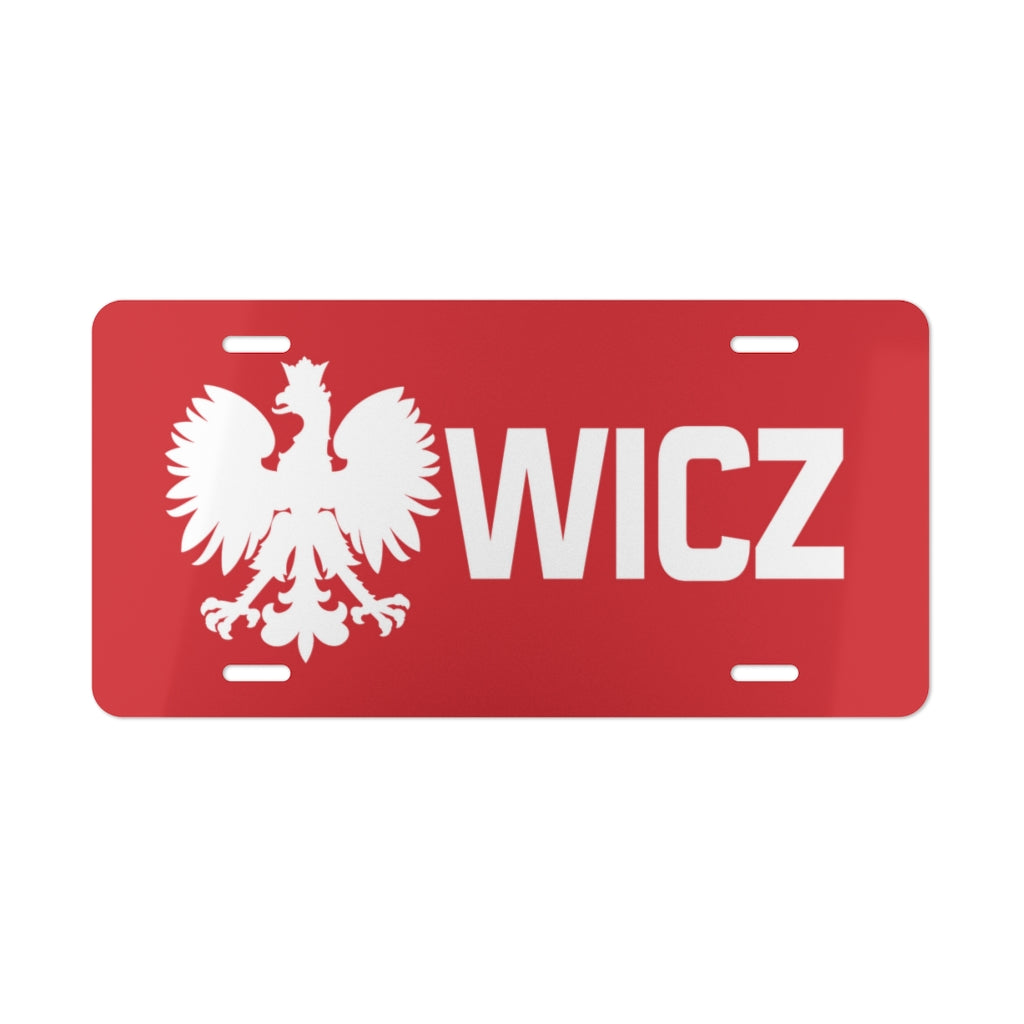 WICZ Surname Ending Vanity Plate Accessories Printify 12" × 6"  