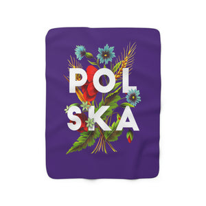 Polska Polish Floral Sherpa Fleece Blanket - 50" × 60" - Polish Shirt Store