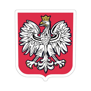 Polish Coat Of Arms Sticker - 6x6" / White - Polish Shirt Store