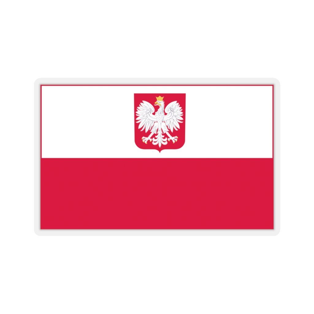 Polish Coat of Arms Flag Sticker Paper products Printify 3x3" Transparent 