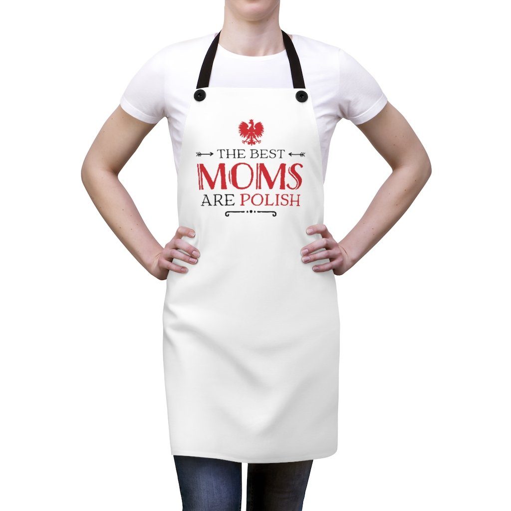 The Best Mom's Are Polish Poly Twill Apron Accessories Printify   