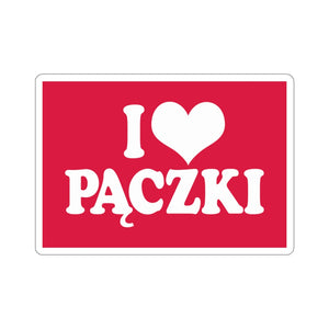 I Love Paczki Die-Cut Sticker - 2x2" / White - Polish Shirt Store