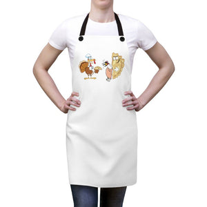 Polish Thanksgiving Food Fight Poly Twill Apron -  - Polish Shirt Store