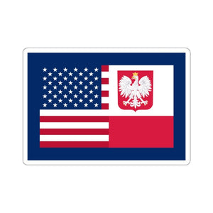 Polish American Flag Die-Cut Sticker - 6x6" / White - Polish Shirt Store