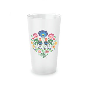 Polish Rooster Frosted Pint Glass -  - Polish Shirt Store
