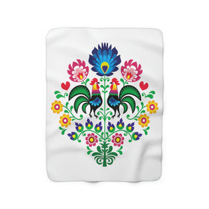 Polish Rooster Sherpa Fleece Blanket - 50" × 60" - Polish Shirt Store