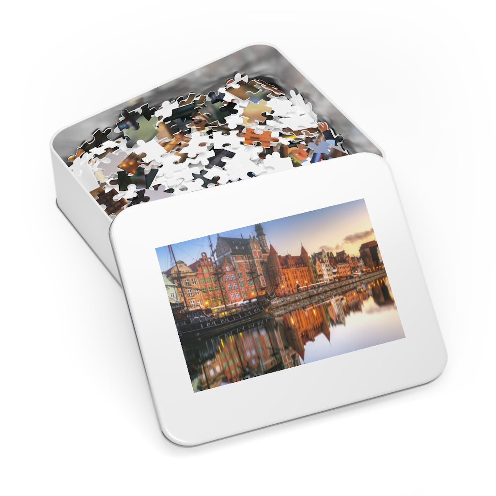 Gdansk Old Town With Motlawa River Jigsaw Puzzle Puzzle Printify   