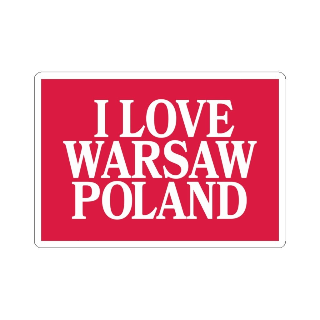 I Love Warsaw Poland Die-Cut Sticker Paper products Printify 3x3" White 