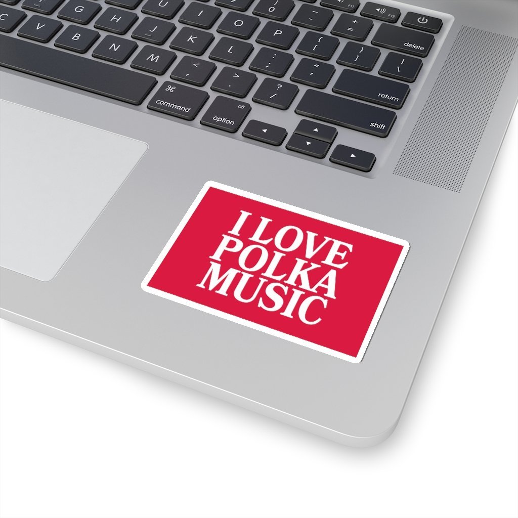 I Love Polka Music Die-Cut Sticker Paper products Printify   