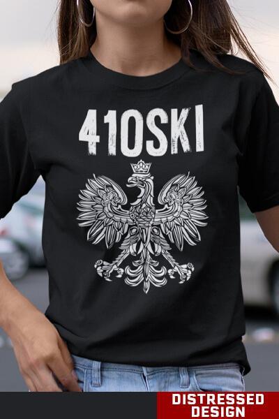 Maryland Area Code 410 Polish Pride T-shirt teelaunch   