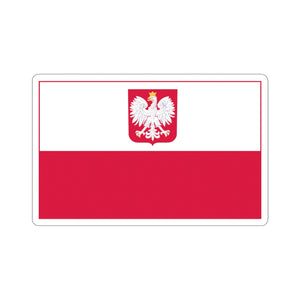 Polish Coat of Arms Flag Sticker - 2x2" / White - Polish Shirt Store