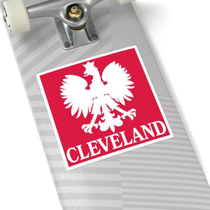 Cleveland Ohio Polish Eagle Square Sticker -  - Polish Shirt Store