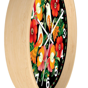 Folk Art Love Birds Wall Clock -  - Polish Shirt Store