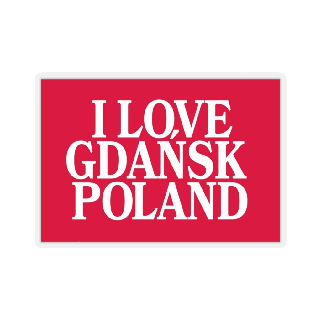 I Love Gdansk Poland Die-Cut Sticker Paper products Printify 2x2" Transparent 