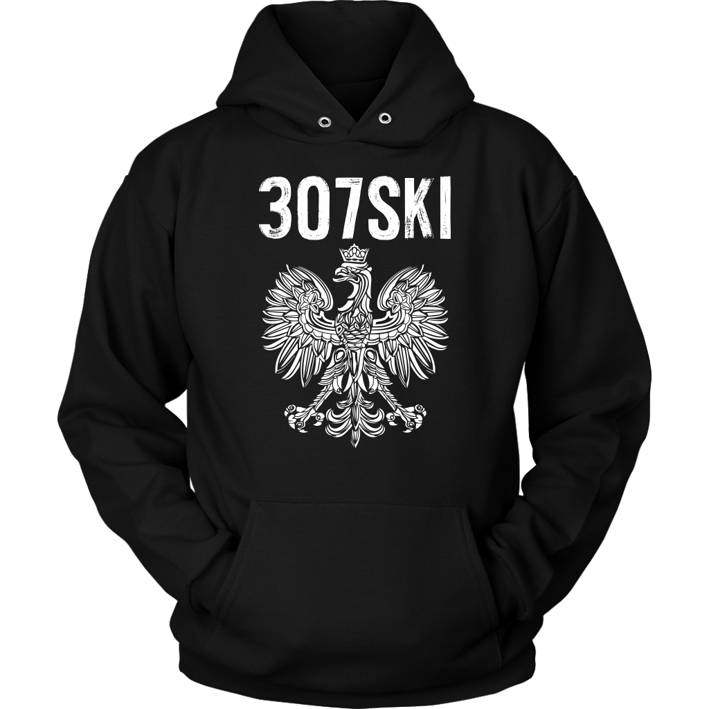 Wyoming - 307 Area Code - Polish Pride T-shirt teelaunch Unisex Hoodie Black S
