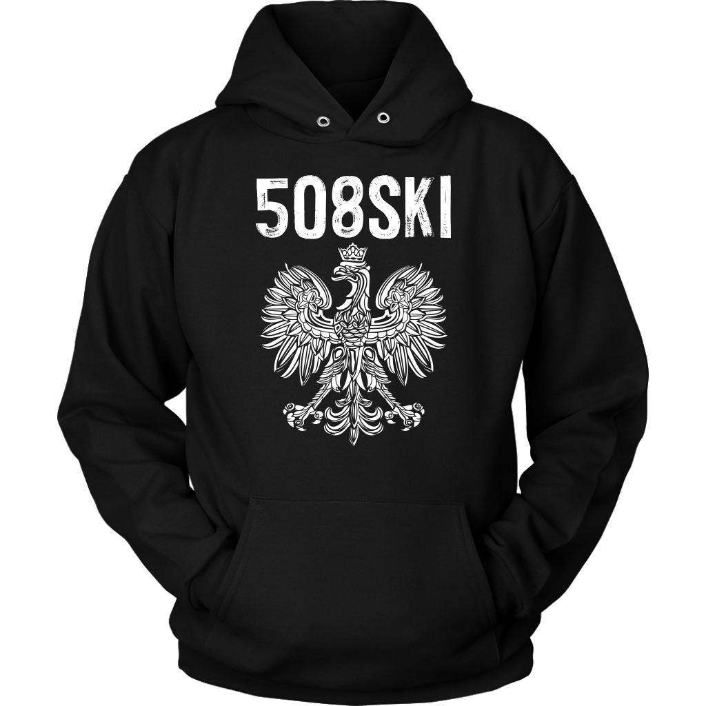 Worcester Massachusetts Area Code 508 Polish Pride T-shirt teelaunch Unisex Hoodie Black S