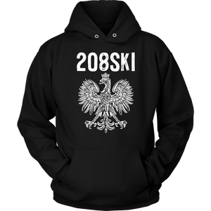 Idaho Polish American Pride - 208 Area Code - Unisex Hoodie / Black / S - Polish Shirt Store