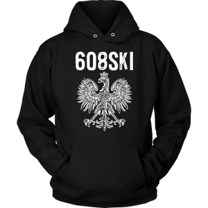 608SKI Wisconsin Polish Pride - Unisex Hoodie / Black / S - Polish Shirt Store