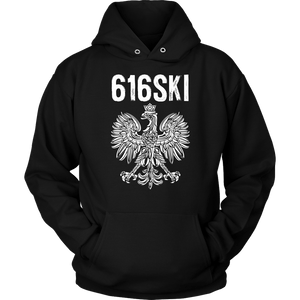 616SKI Grand Rapids Michigan Polish Pride - Unisex Hoodie / Black / S - Polish Shirt Store