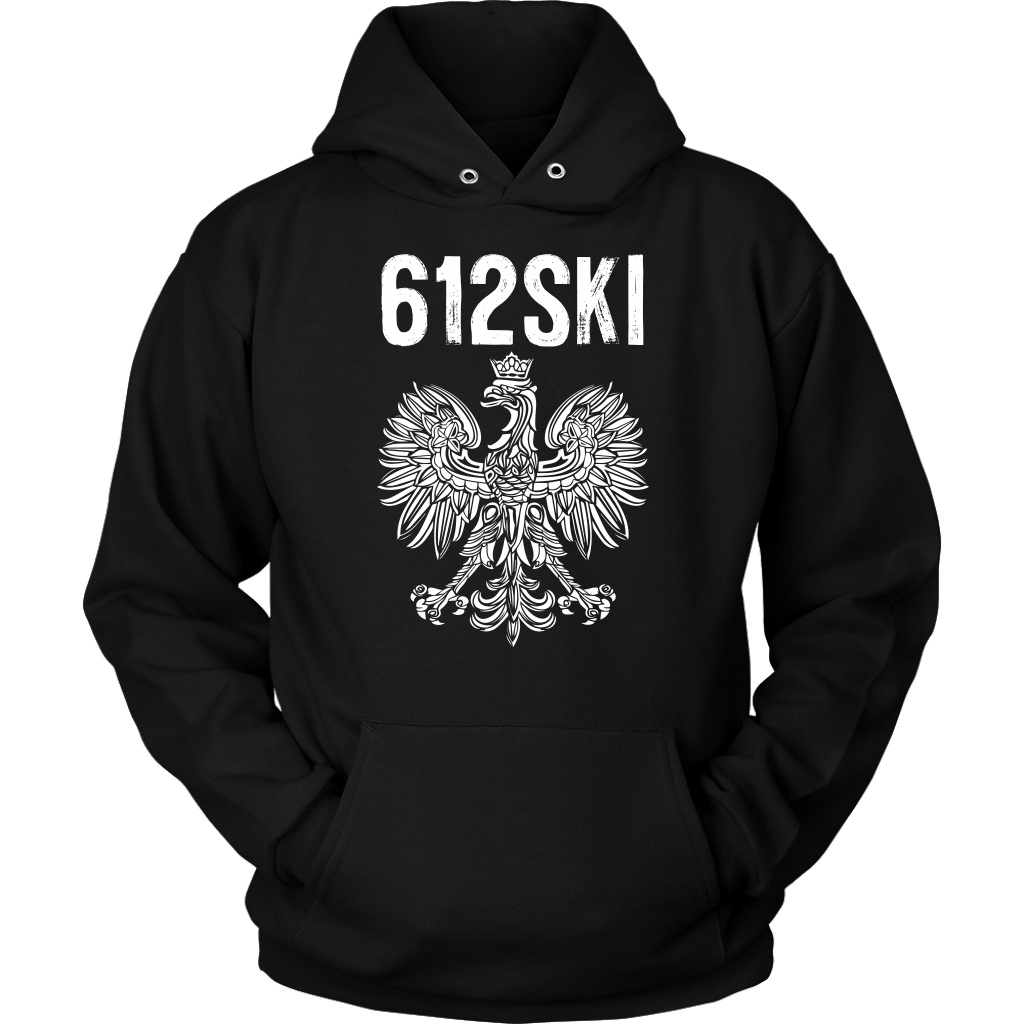 Minneapolis Minnesota Polish Pride | 612 Area Code T-shirt teelaunch Unisex Hoodie Black S