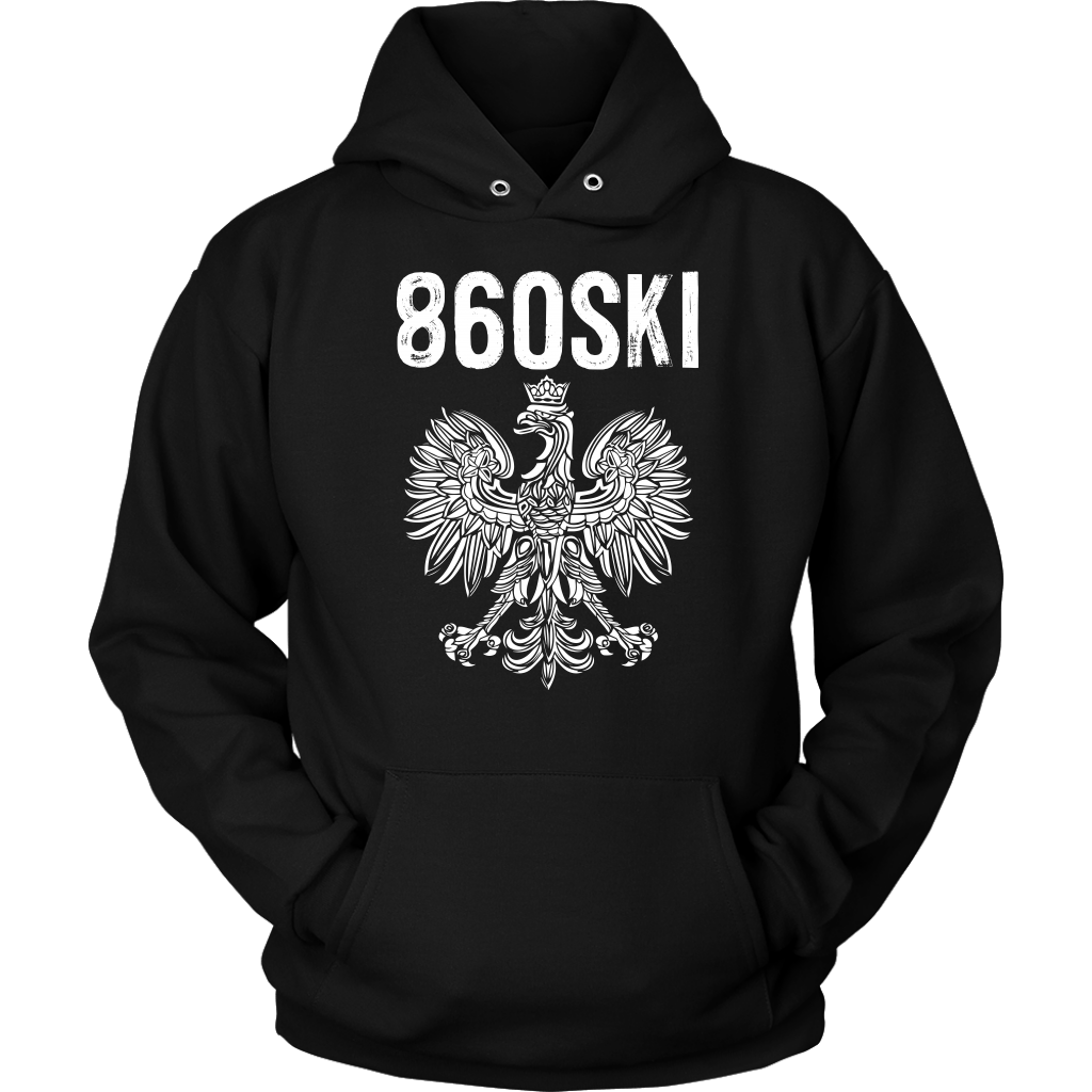 Hartford Connecticut - 860 Area Code - Polish Pride T-shirt teelaunch Unisex Hoodie Black S