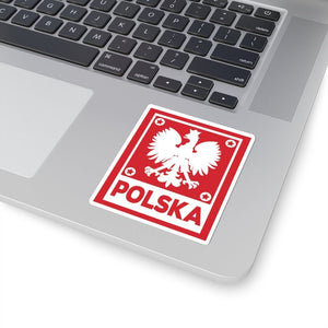 Polska Polish Eagle Sticker - 3" × 3" / White - Polish Shirt Store