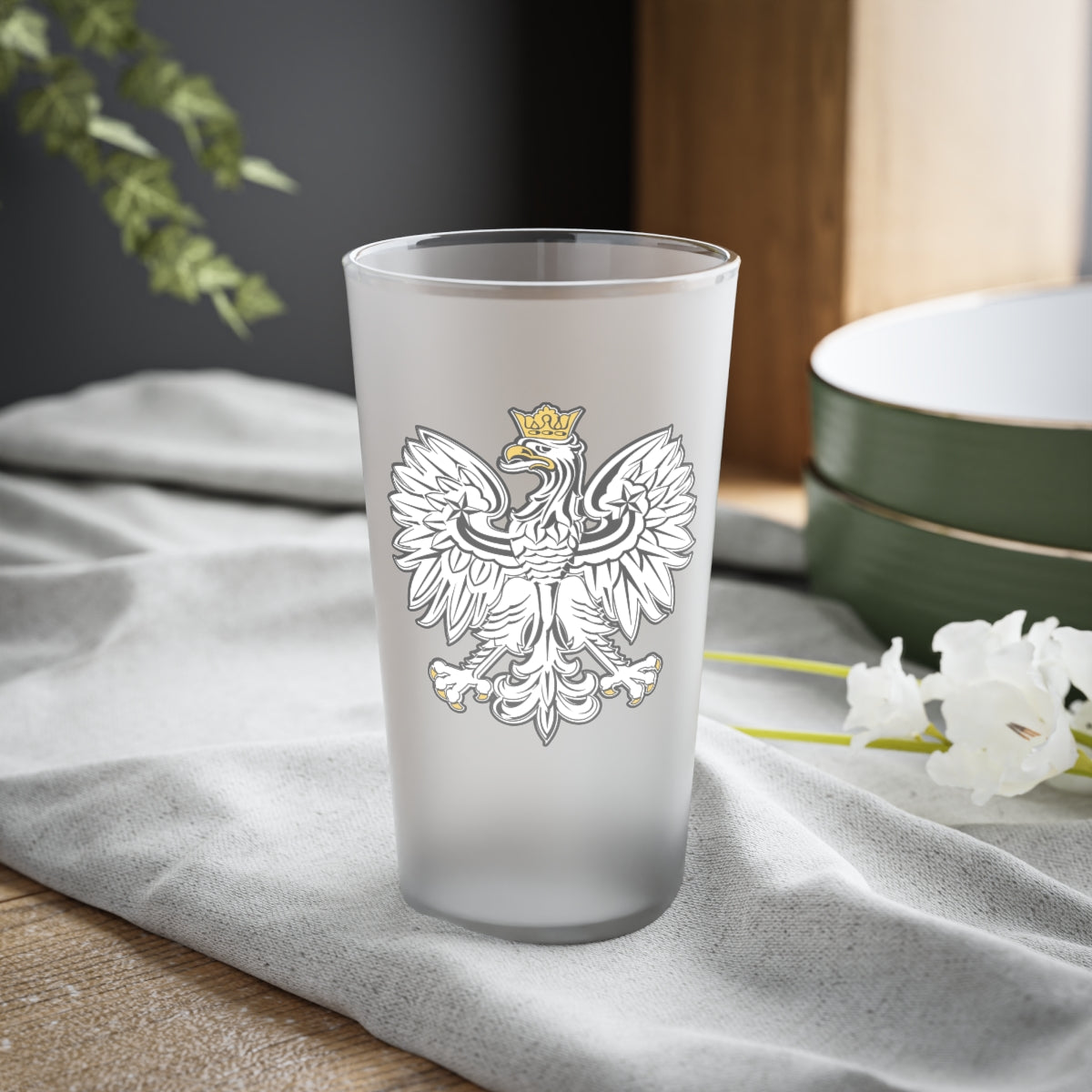 Polish Eagle Frosted Pint Glass, 16oz Mug Printify 16oz Frosted 
