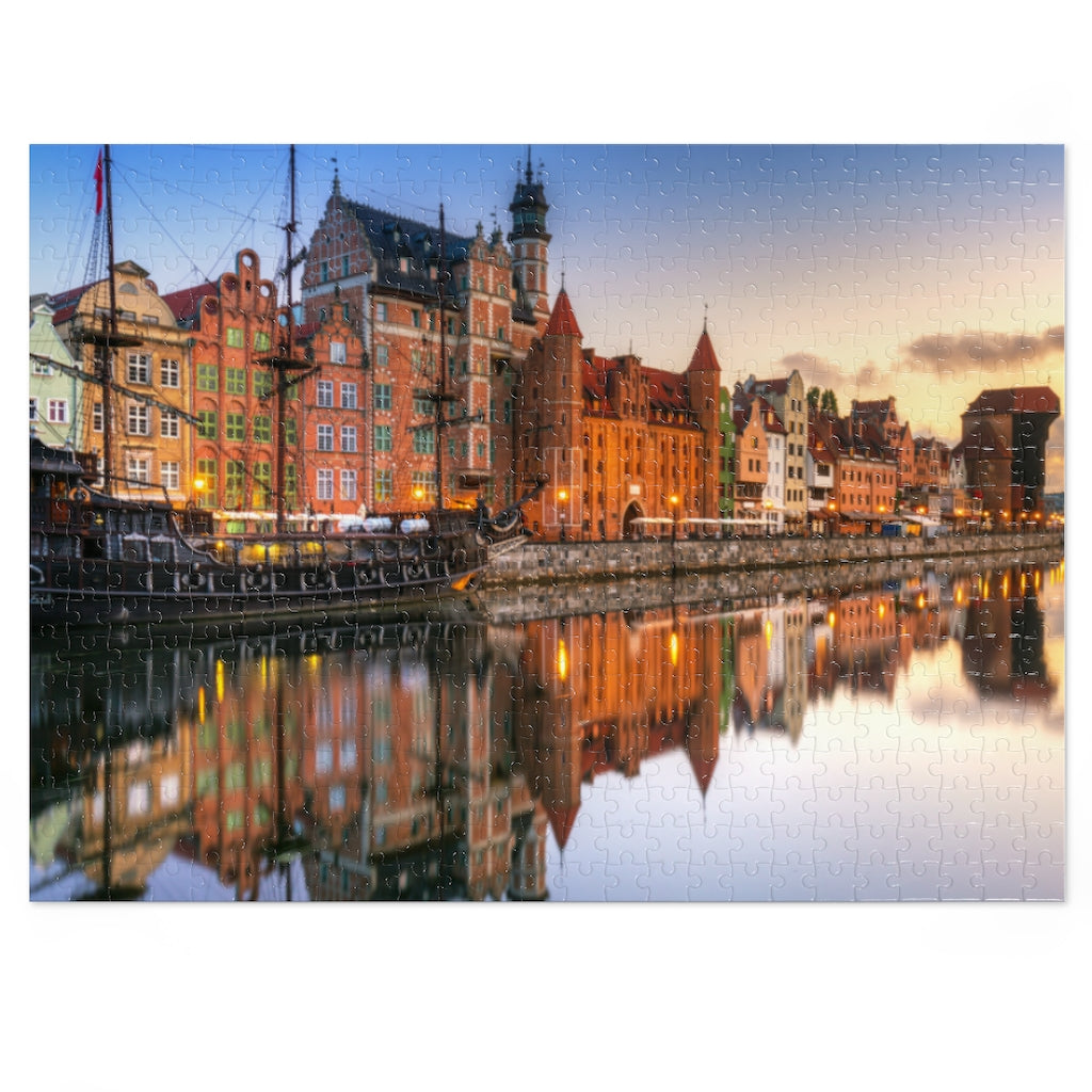 Gdansk Old Town With Motlawa River Jigsaw Puzzle Puzzle Printify 20.5" × 15" (500 pcs)  