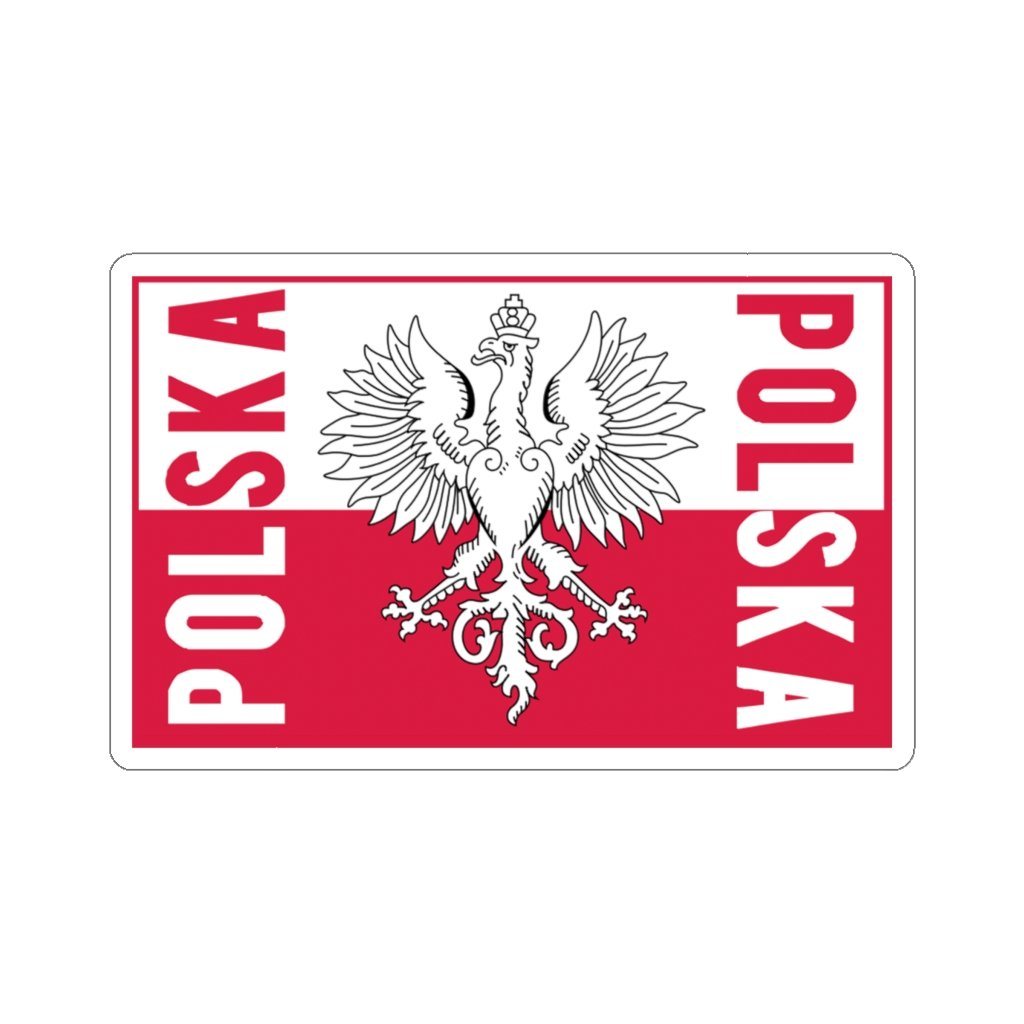Polska Flag Rectangle Die-Cut Sticker Paper products Printify 2x2" White 