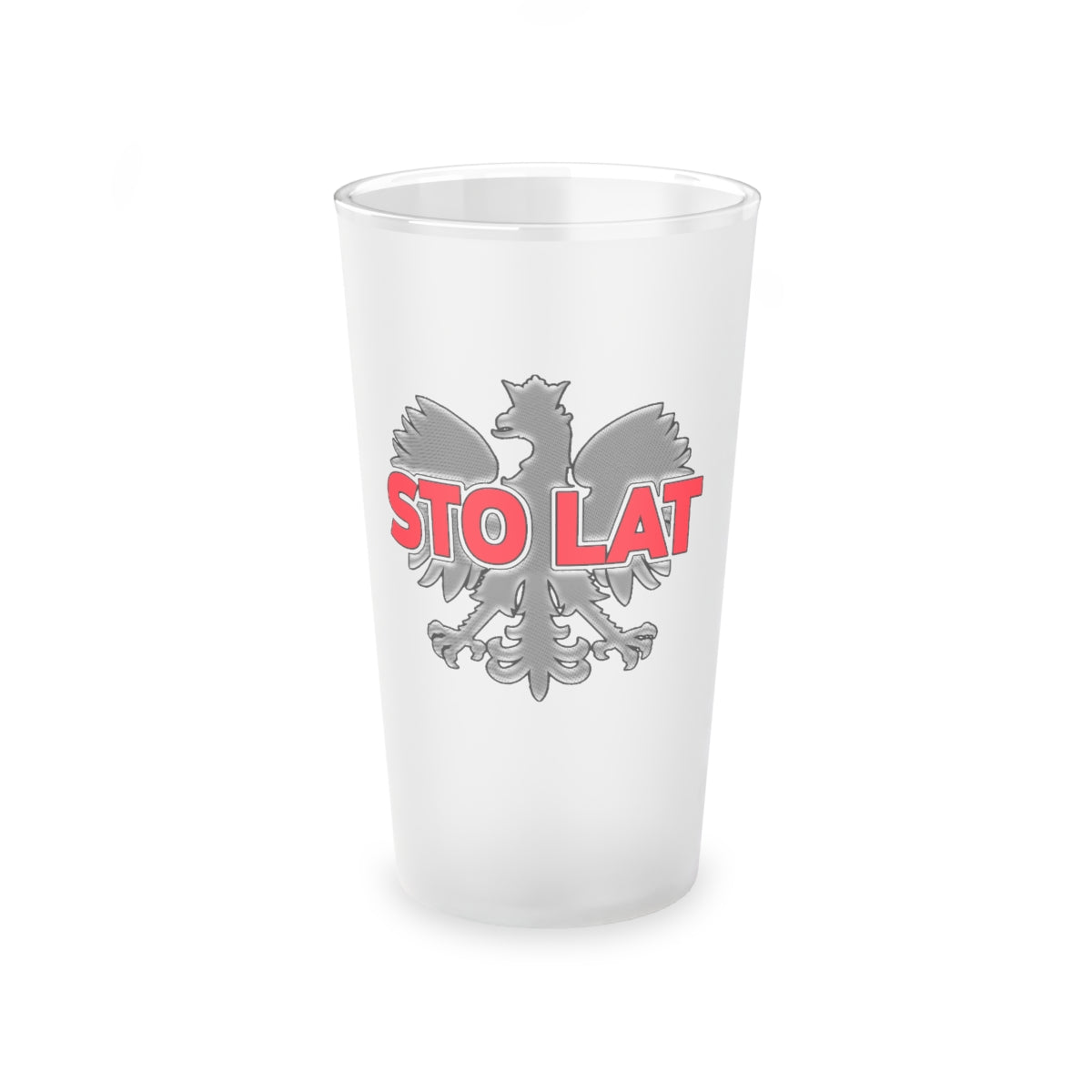 Sto Lat Frosted Pint Glass, 16oz Mug Printify   