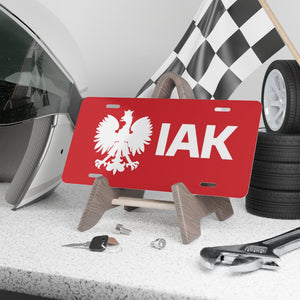 IAK Surname Ending Vanity Plate -  - Polish Shirt Store