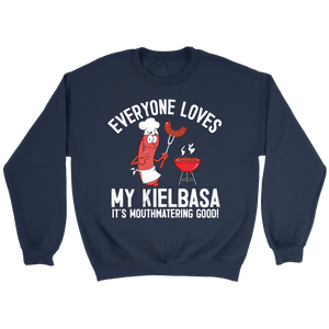 Everyone Loves My Polish Kielbasa - Crewneck Sweatshirt / Navy / S - Polish Shirt Store