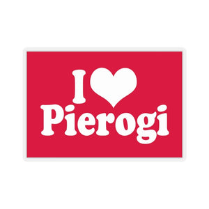 I Love Pierogi Die-Cut Sticker - 3x3" / Transparent - Polish Shirt Store