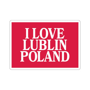 I Love Lublin Poland Sticker - 6x6" / White - Polish Shirt Store