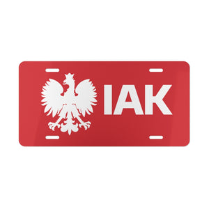 IAK Surname Ending Vanity Plate - 12" × 6" - Polish Shirt Store