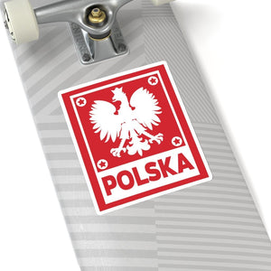 Polska Polish Eagle Sticker - 6" × 6" / White - Polish Shirt Store