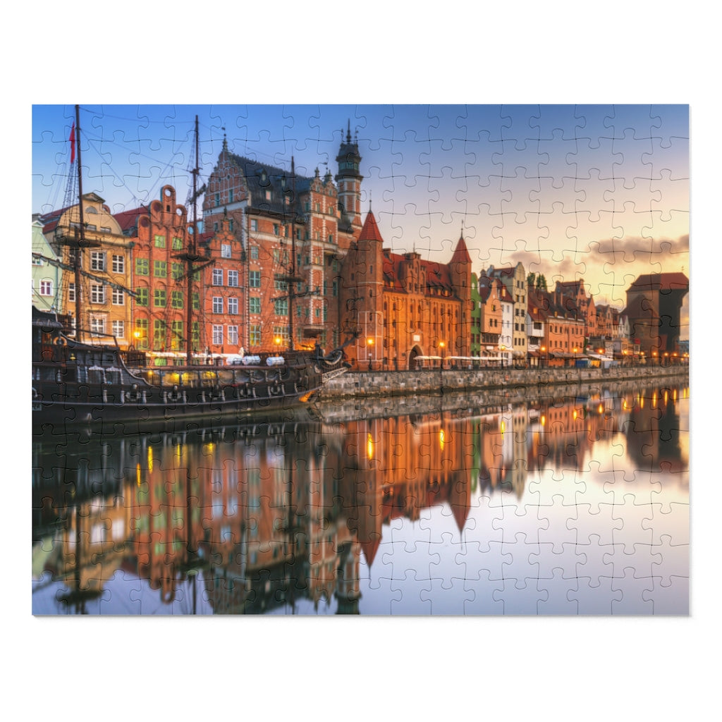 Gdansk Old Town With Motlawa River Jigsaw Puzzle Puzzle Printify 14" × 11" (252 pcs)  