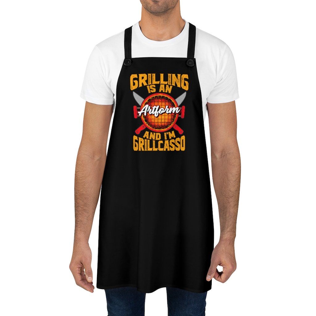 Grilling Poly Twill Apron Accessories Printify   