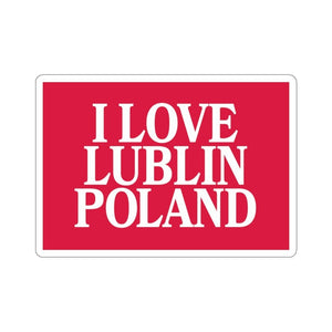 I Love Lublin Poland Sticker - 3x3" / White - Polish Shirt Store