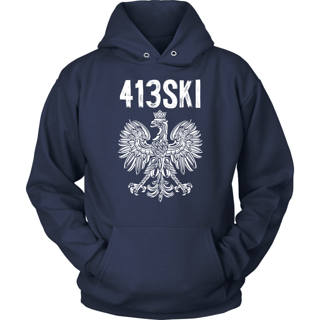 413SKI Massachusetts Polish Pride Alt Colors T-shirt teelaunch Unisex Hoodie Navy S