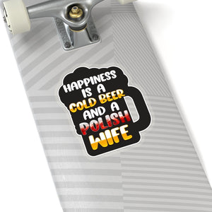 Cold Beer Polish Wife Die Cut Sticker -  - Polish Shirt Store