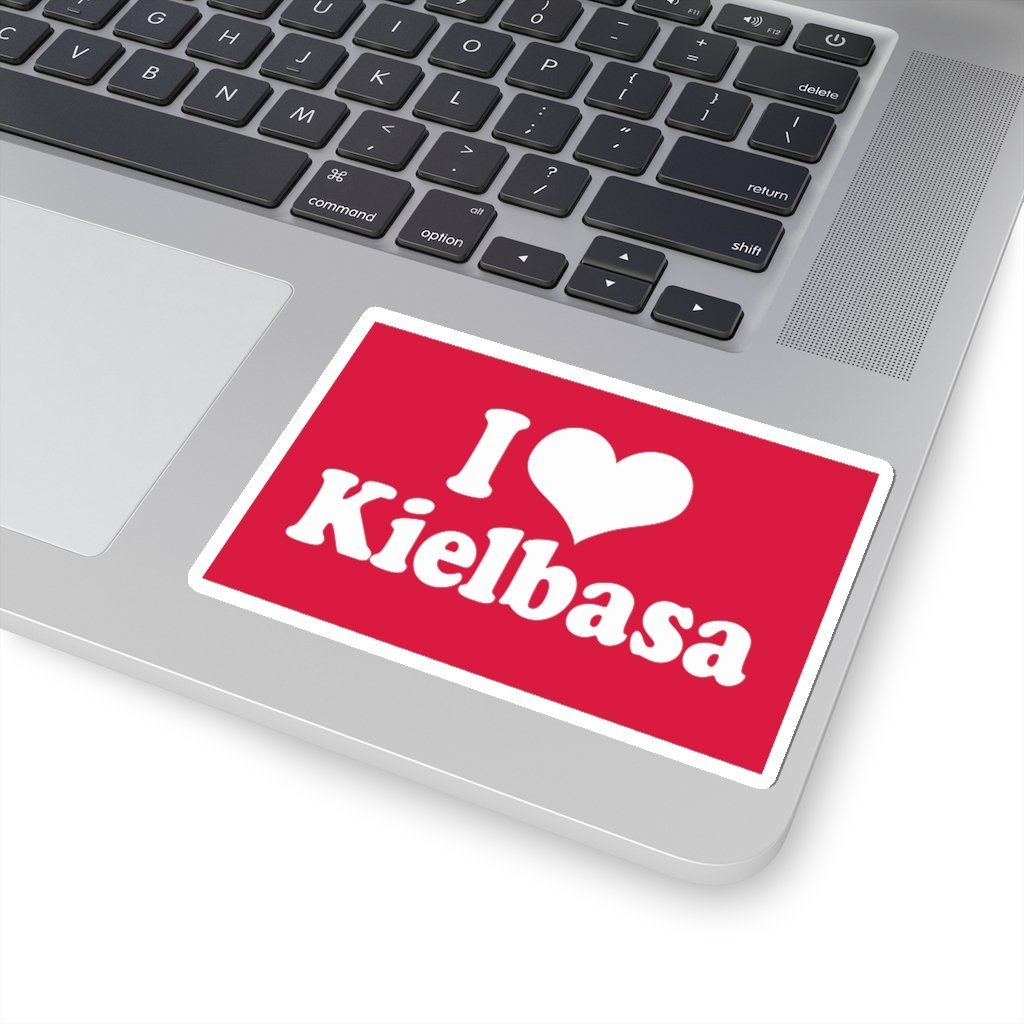 I Love Kielbasa Die-Cut Sticker Paper products Printify   
