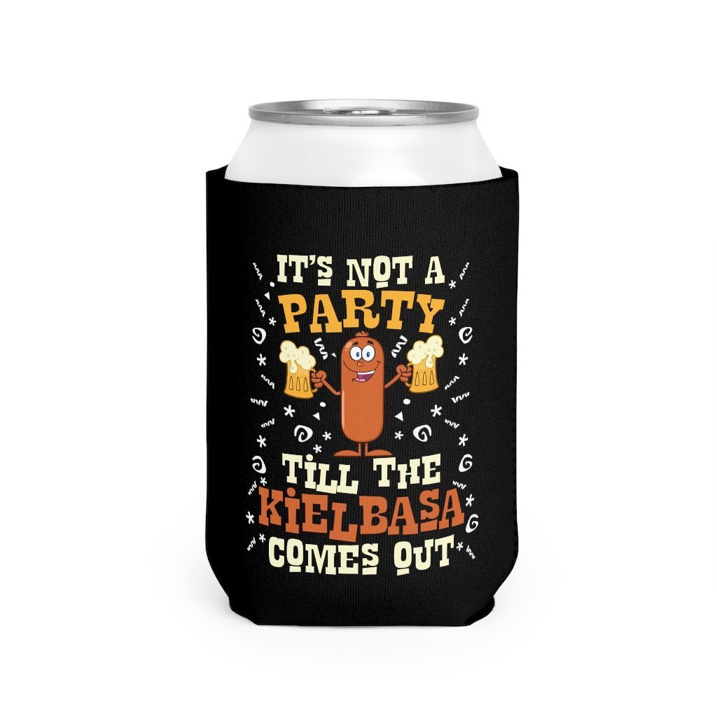 Kielbasa Comes Out Can Cooler Sleeve Accessories Printify White One size 
