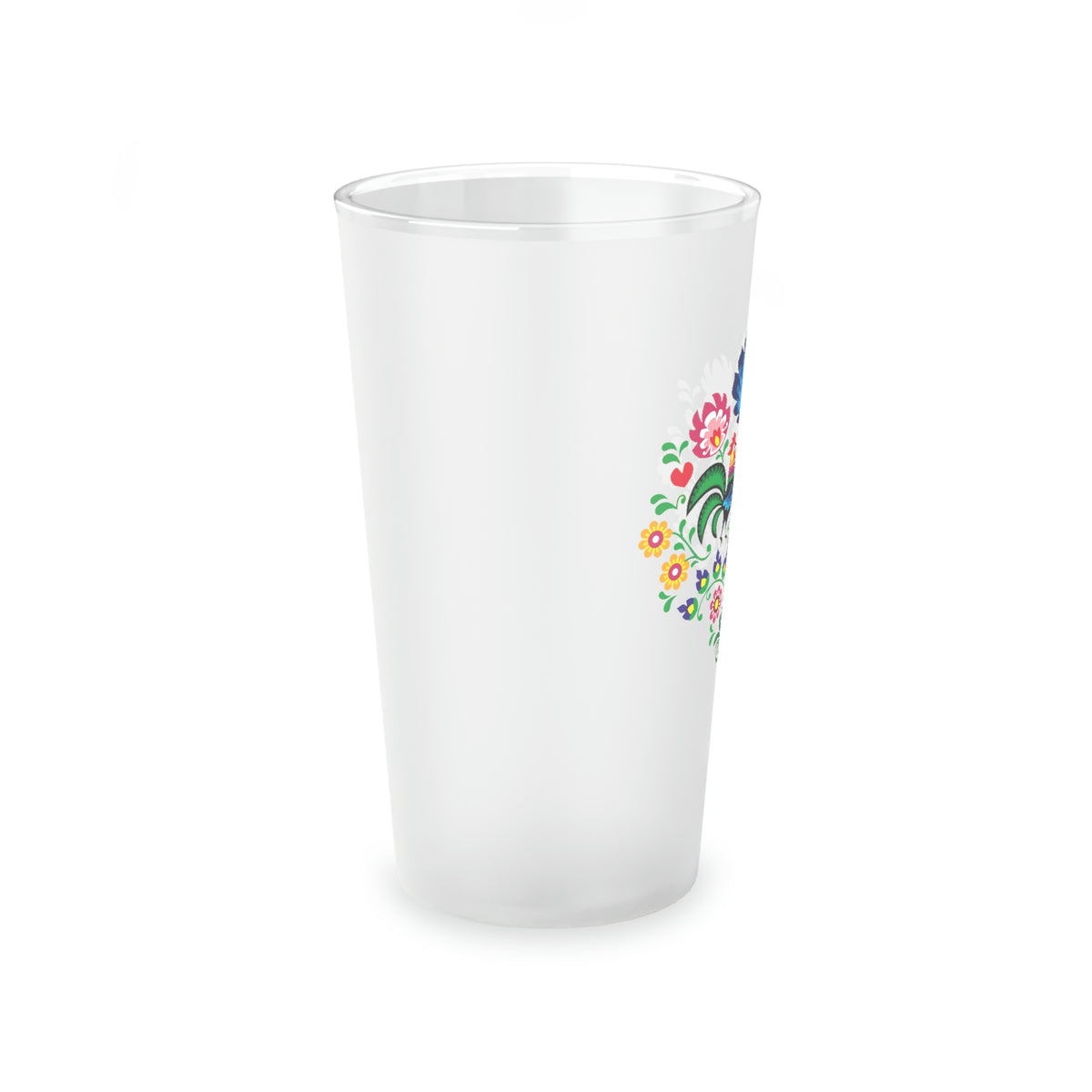 Polish Rooster Frosted Pint Glass Mug Printify   